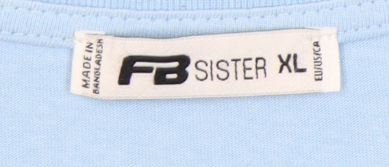 FB Sister Blue Cotton T-Shirt XL Women