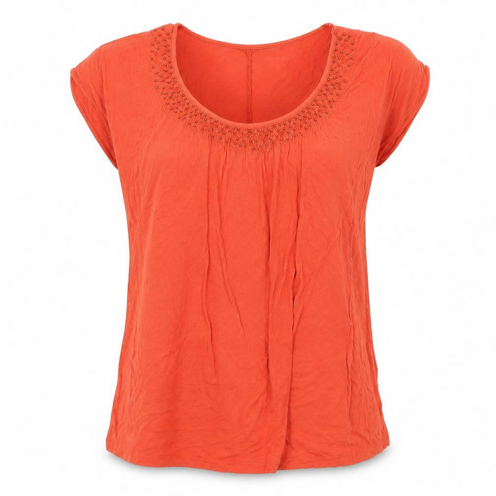Rogers Women's Orange Plus Size Embroidered T-Shirt