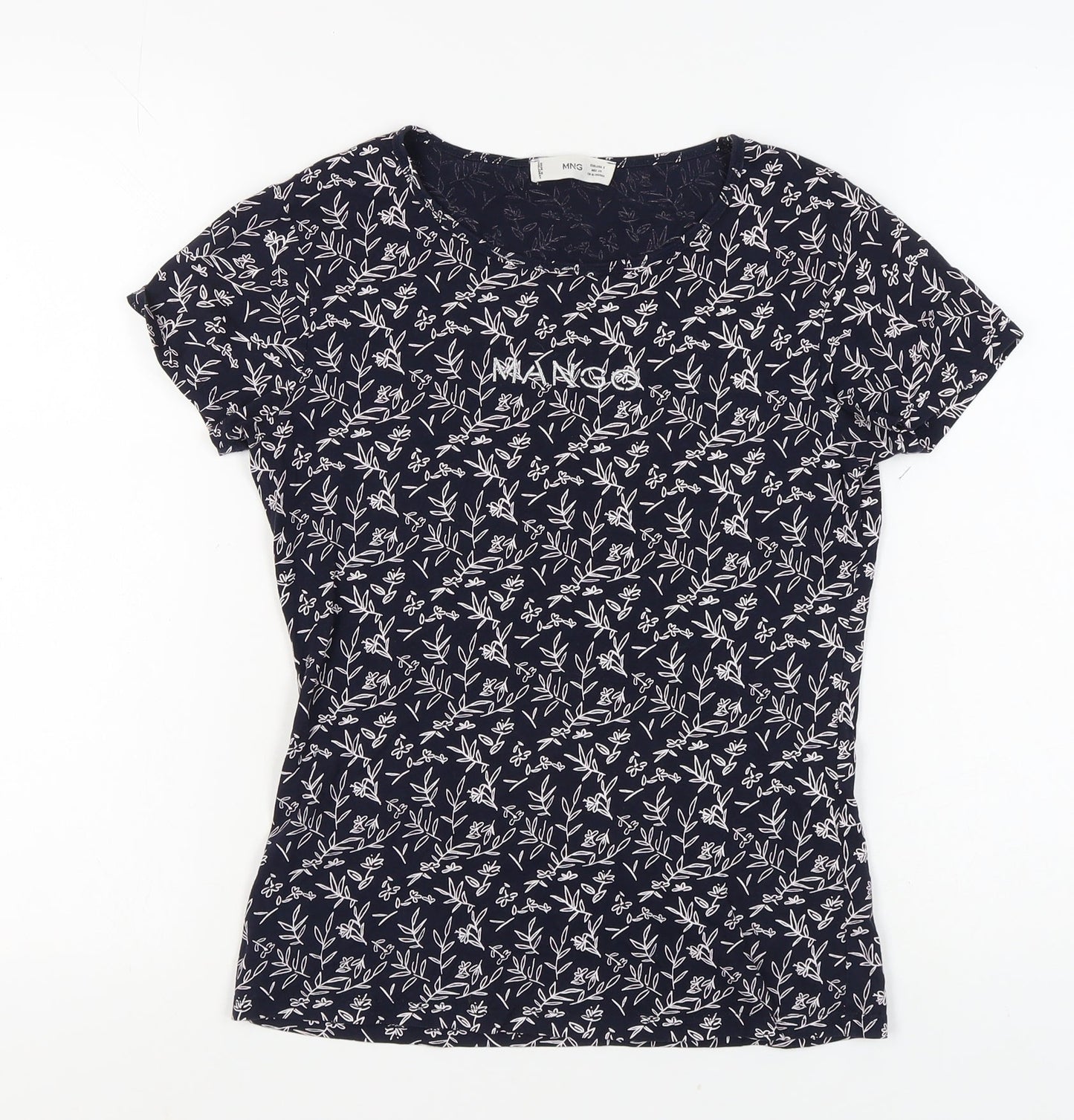 MNG Women's Black Floral T-Shirt - Size S