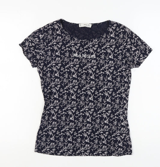MNG Women's Black Floral T-Shirt - Size S