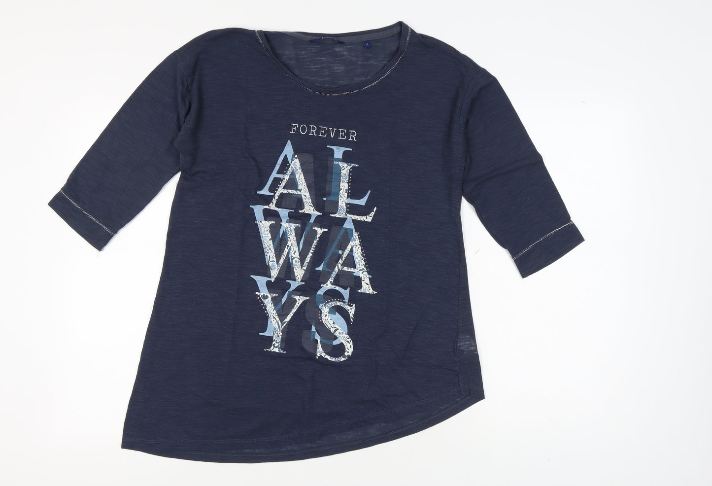 Next Women's Blue 3/4 Sleeve T-Shirt Size 14