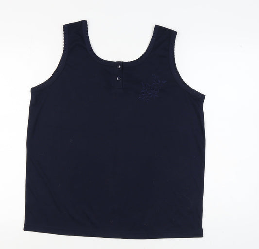 NUGGETS Women's Blue XL Embroidered Tank Top