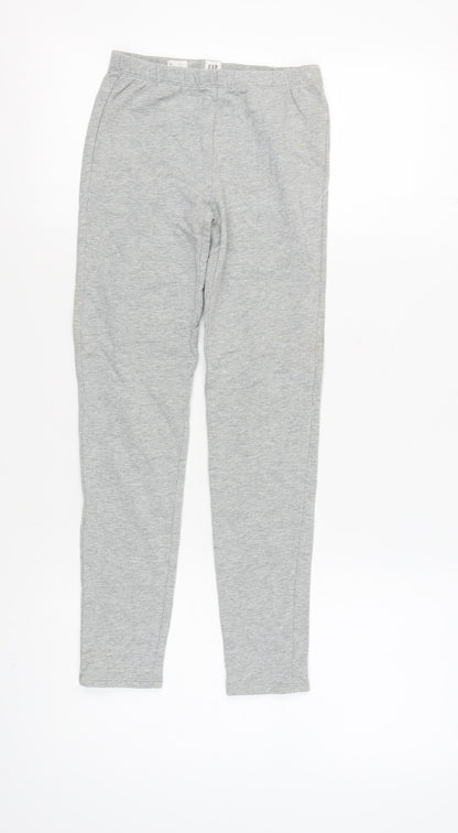 Additional front view of Gap girls’ grey xl leggings, cotton elastane blend