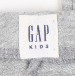 Close-up detail of Gap girls’ grey xl leggings, cotton elastane blend