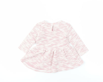 Back view of Disney girls’ pink minnie dress 9-12 months with long sleeves