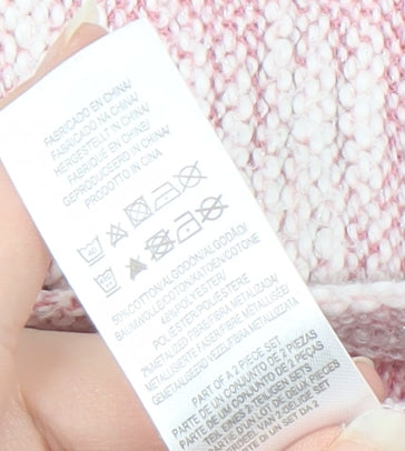 Close-up detail of Disney girls’ pink minnie dress 9-12 months with long sleeves