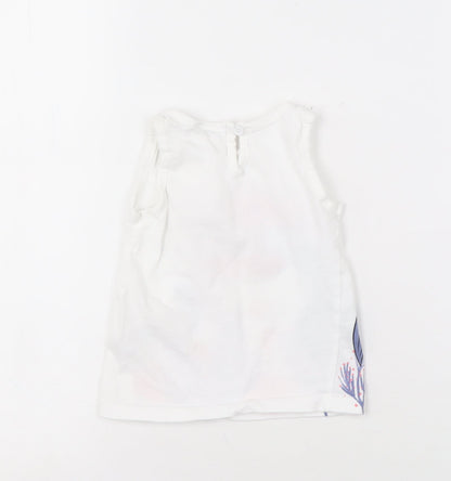 Back view of Disney girls’ white little mermaid t-shirt 9-12 months