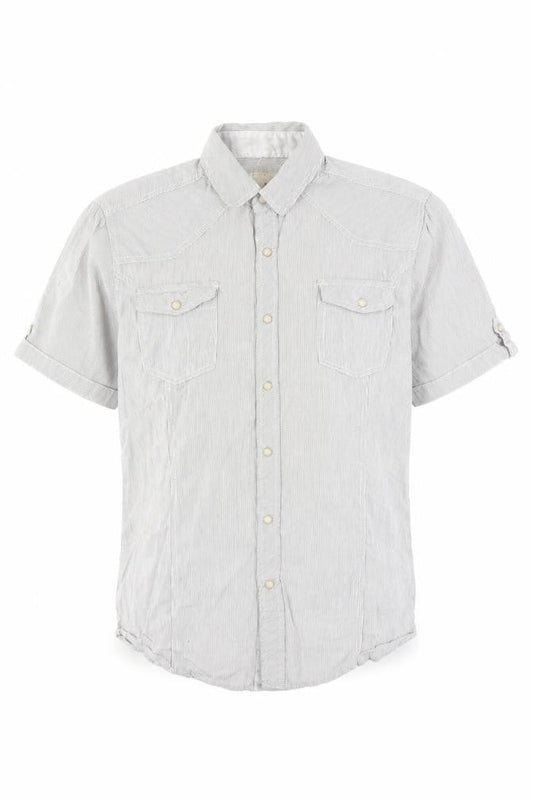 Jordan Craig Men's Grey Striped Button-Up Shirt M