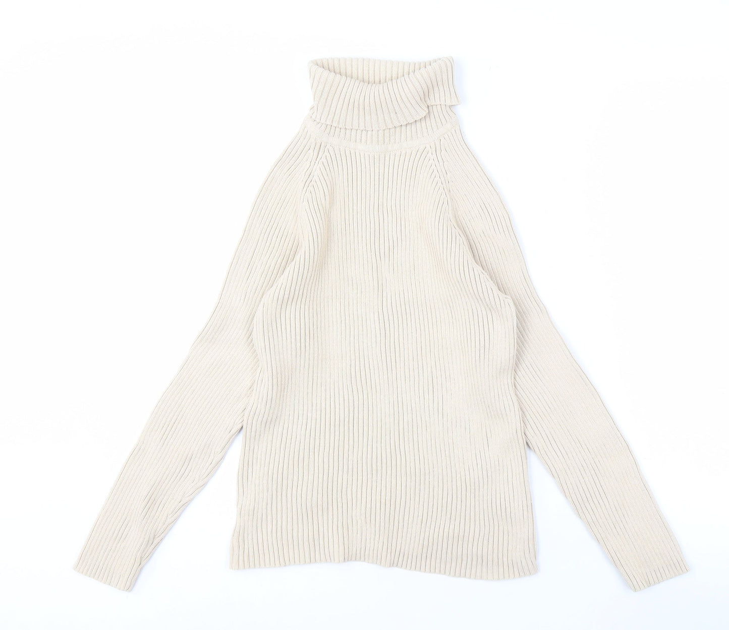 Debbie Morgan Women's Beige Roll Neck Jumper L