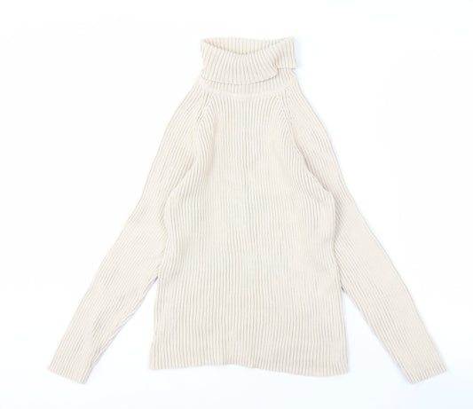 Debbie Morgan Women's Beige Roll Neck Jumper L