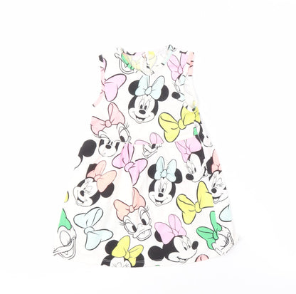 Front view of Disney girls’' multicoloured minnie mouse a-line dress, 9-12 months
