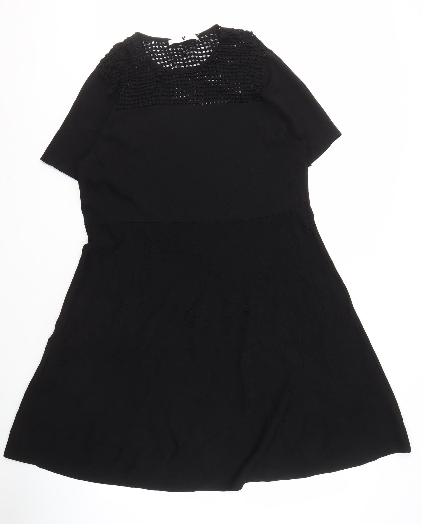 Very Women's Black Crochet Accents Dress Size 8