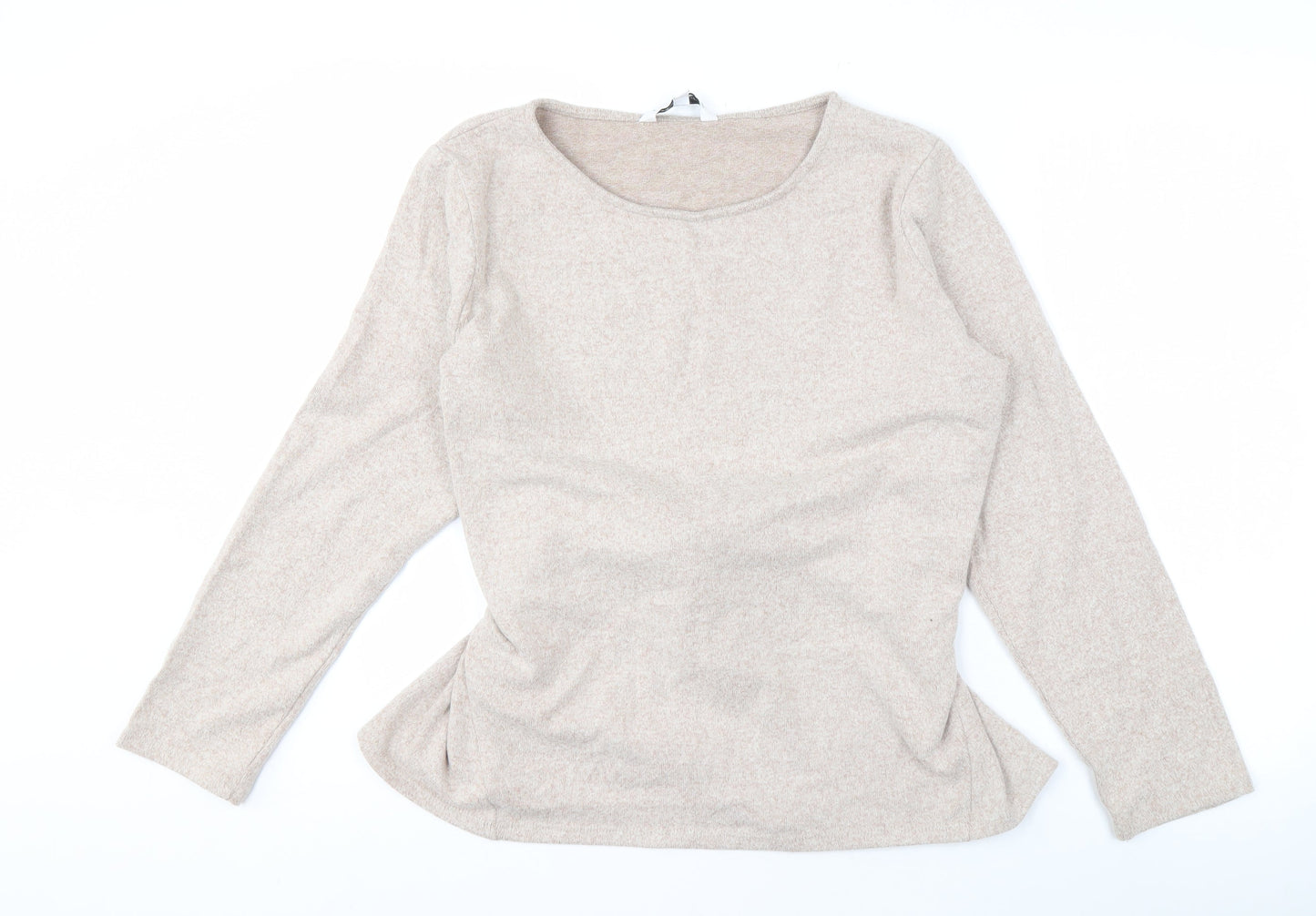 Capsule Women's Beige Pullover Jumper, Round Neck, Long Sleeve