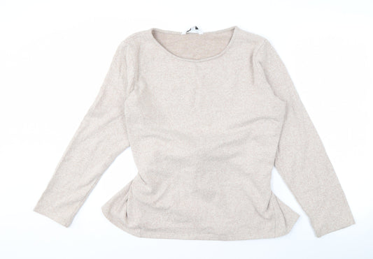 Capsule Women's Beige Pullover Jumper, Round Neck, Long Sleeve