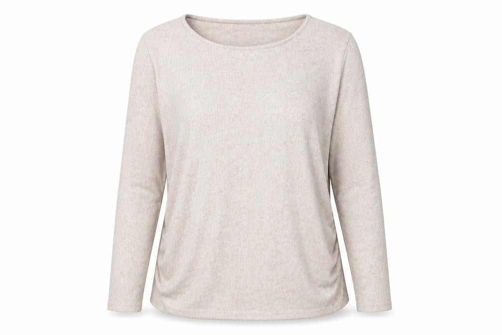 Capsule Women's Beige Pullover Jumper, Round Neck, Long Sleeve