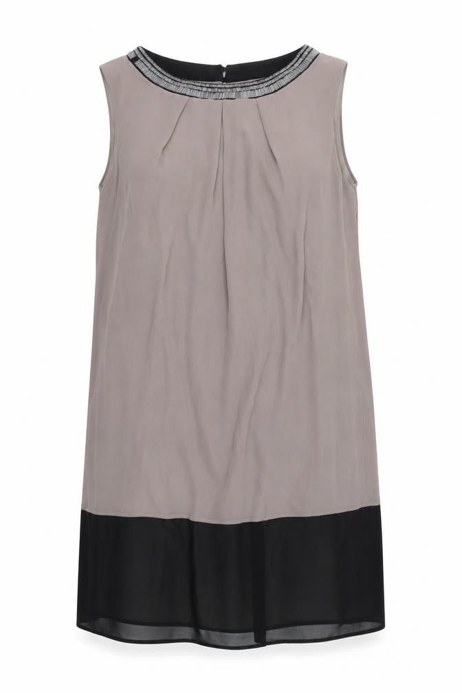 Women's Grey Colourblock Sleeveless Dress - Size 24
