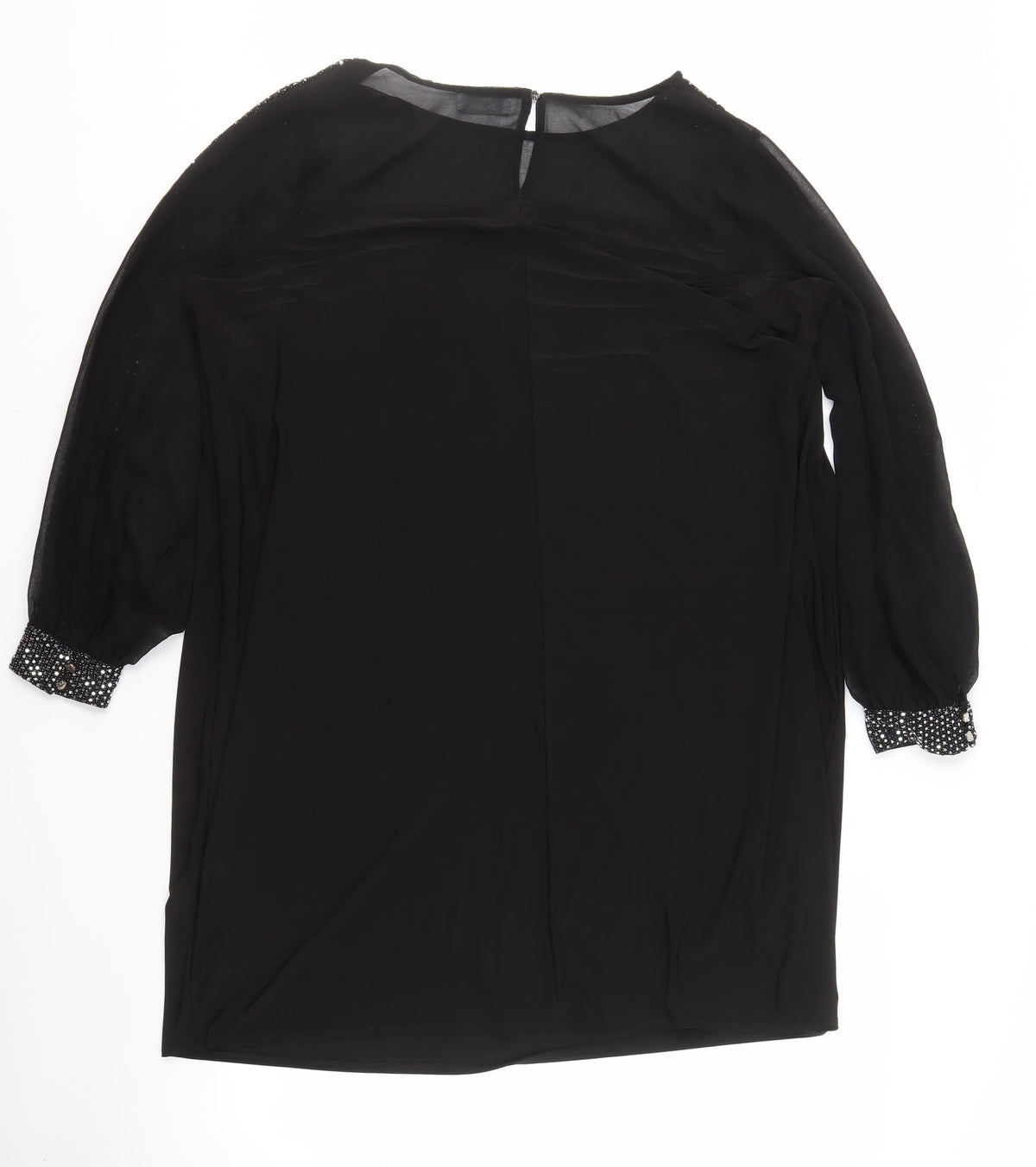 Yours Black Long Sleeve Beaded Women's Plus Size Dress
