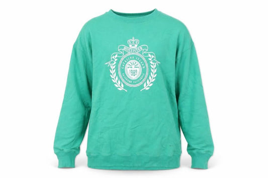 Hollister Men's Green Graphic Pullover Sweatshirt M