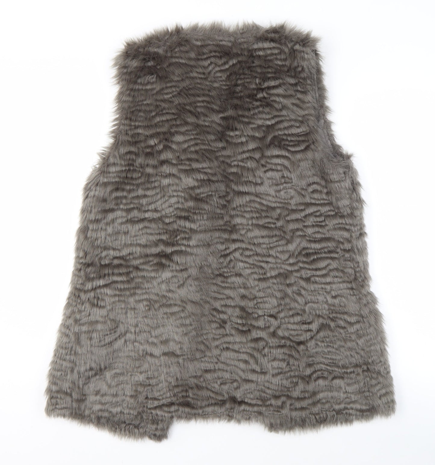New Look Women's Grey Faux Fur Waistcoat Size 10