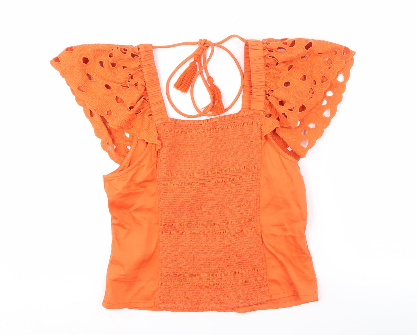 Lipsy Women’s Orange Cropped Blouse, Size 12