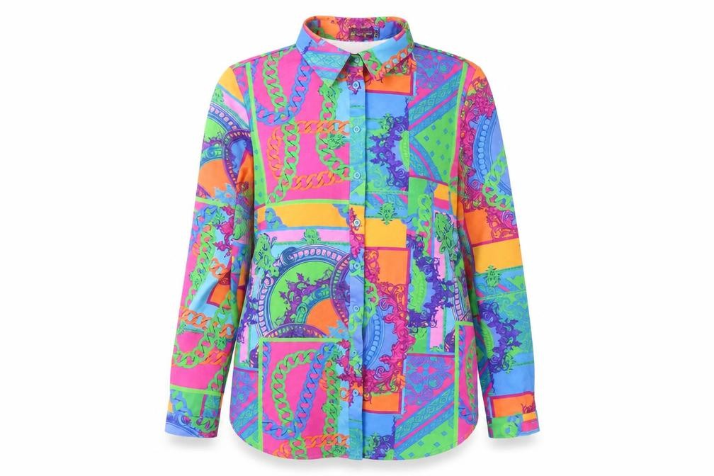 PrettyLittleThing Women's Multicoloured Geometric Shirt