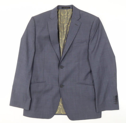 Ted Baker Men's Grey Wool Blazer, 38 S, Stylish Jacket