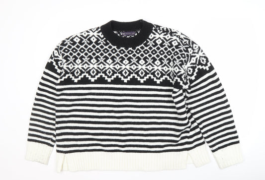 Marks and Spencer Women's Black Fair Isle Jumper L