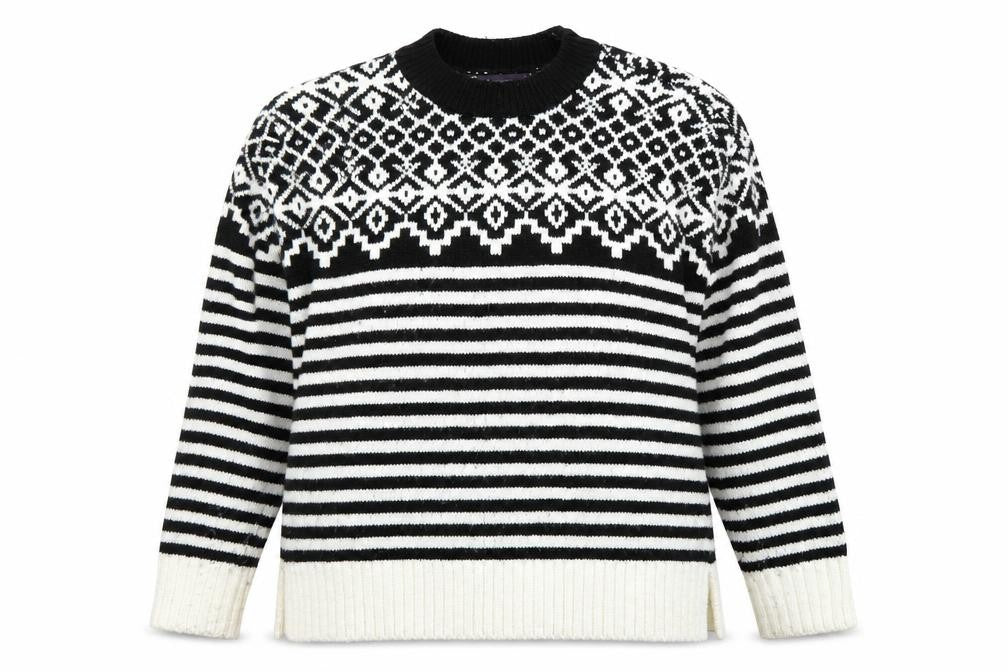 Marks & Spencer Women's Black Fair Isle Jumper L