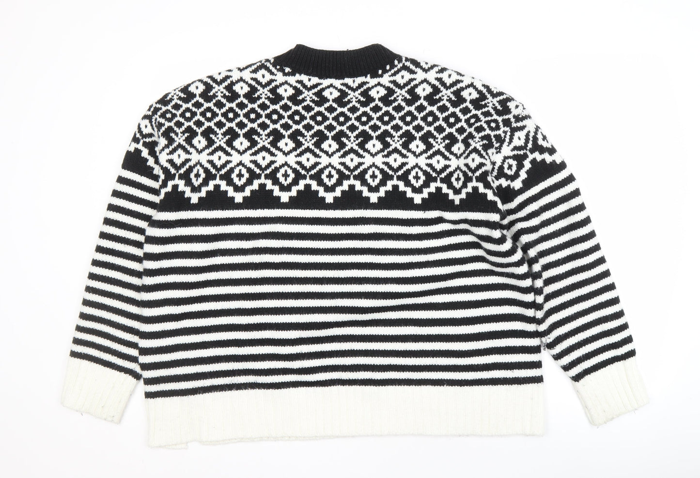 Marks and Spencer Women's Black Fair Isle Jumper L