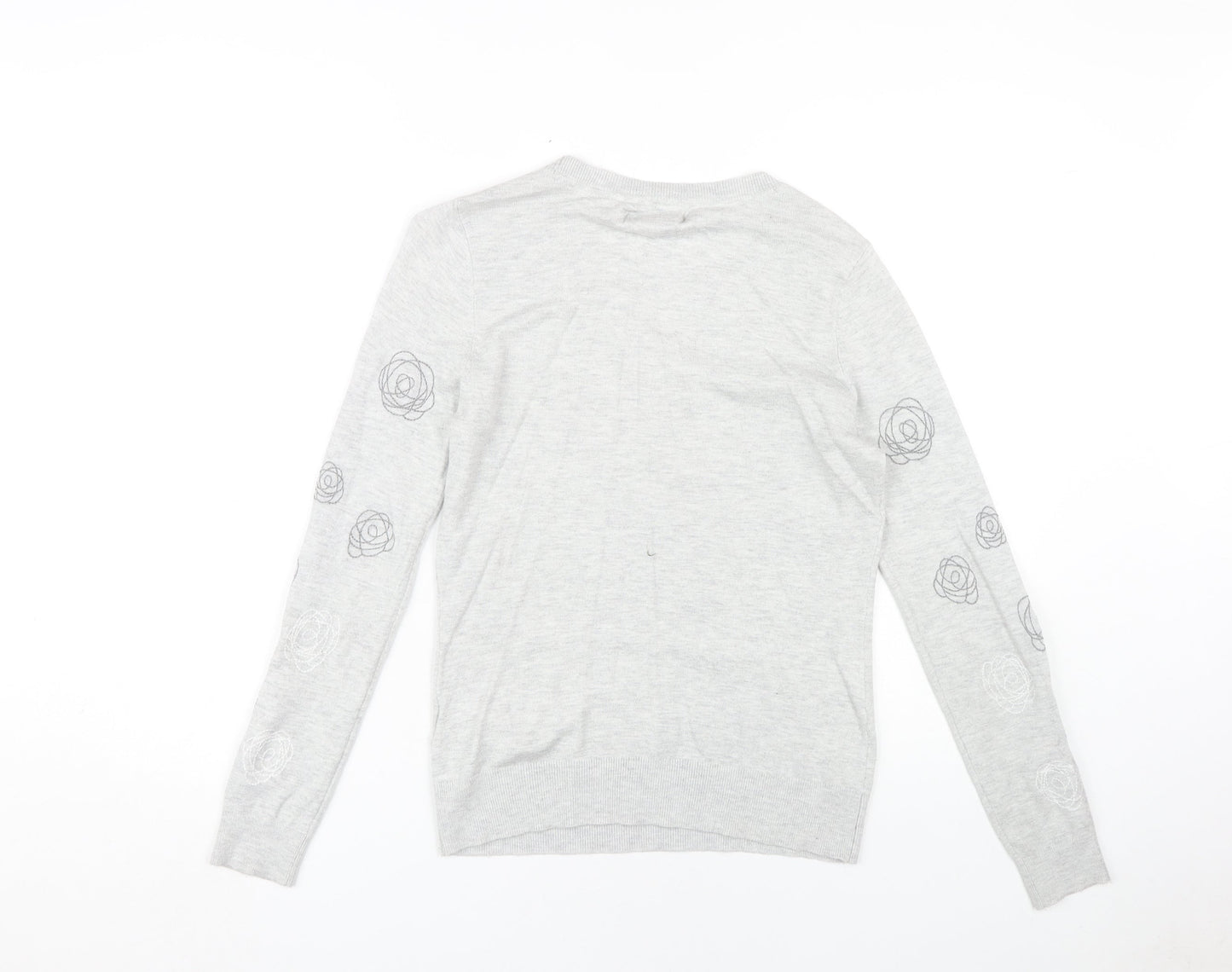 RJR John Rocha Women's Grey Floral Pullover Jumper, Size 12