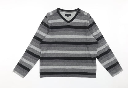 Jasper Conran Men's Grey V-Neck Pullover M