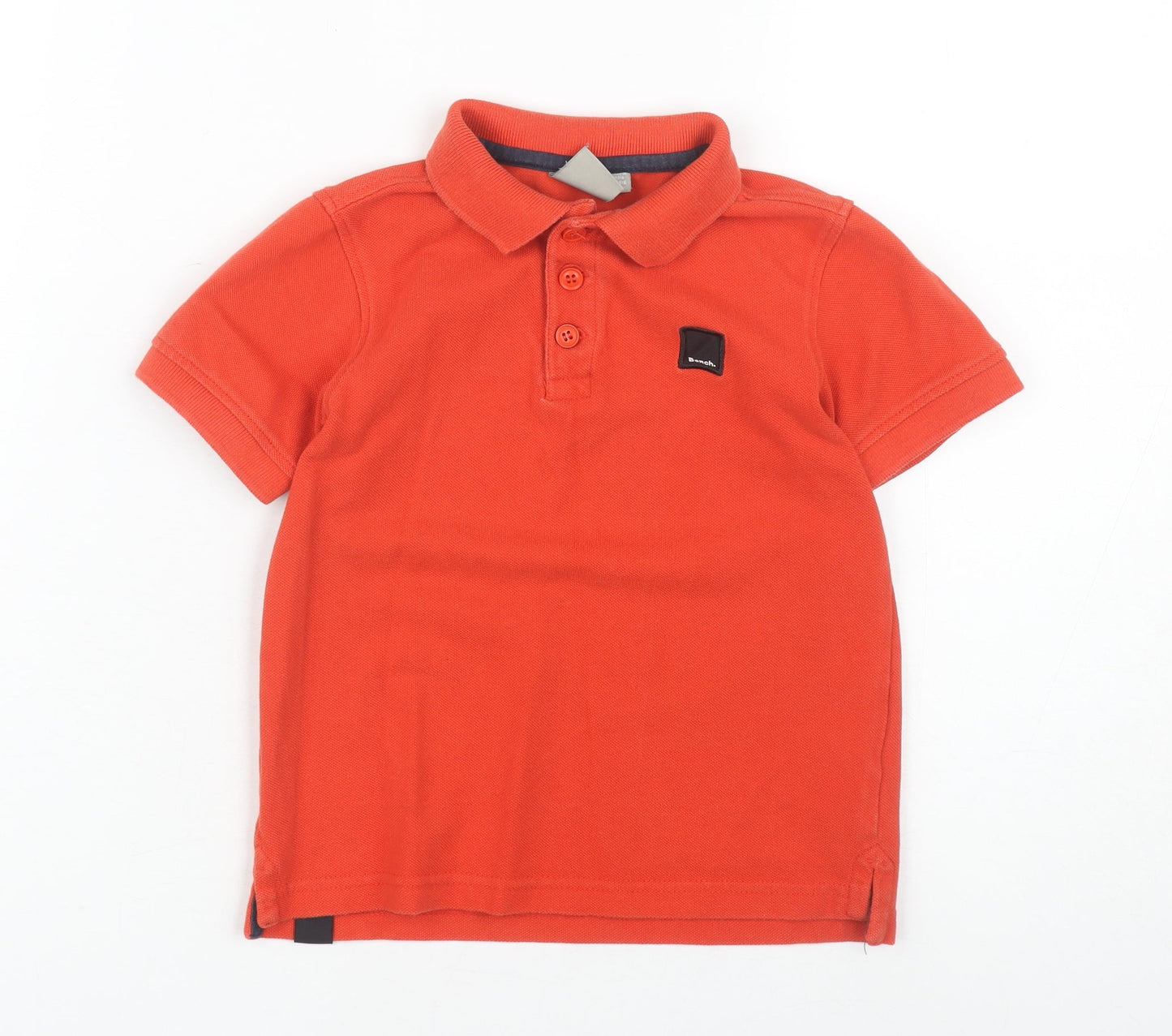 Bench Boys Orange Polo Shirt, Size 5-6, Cotton Logo Accent