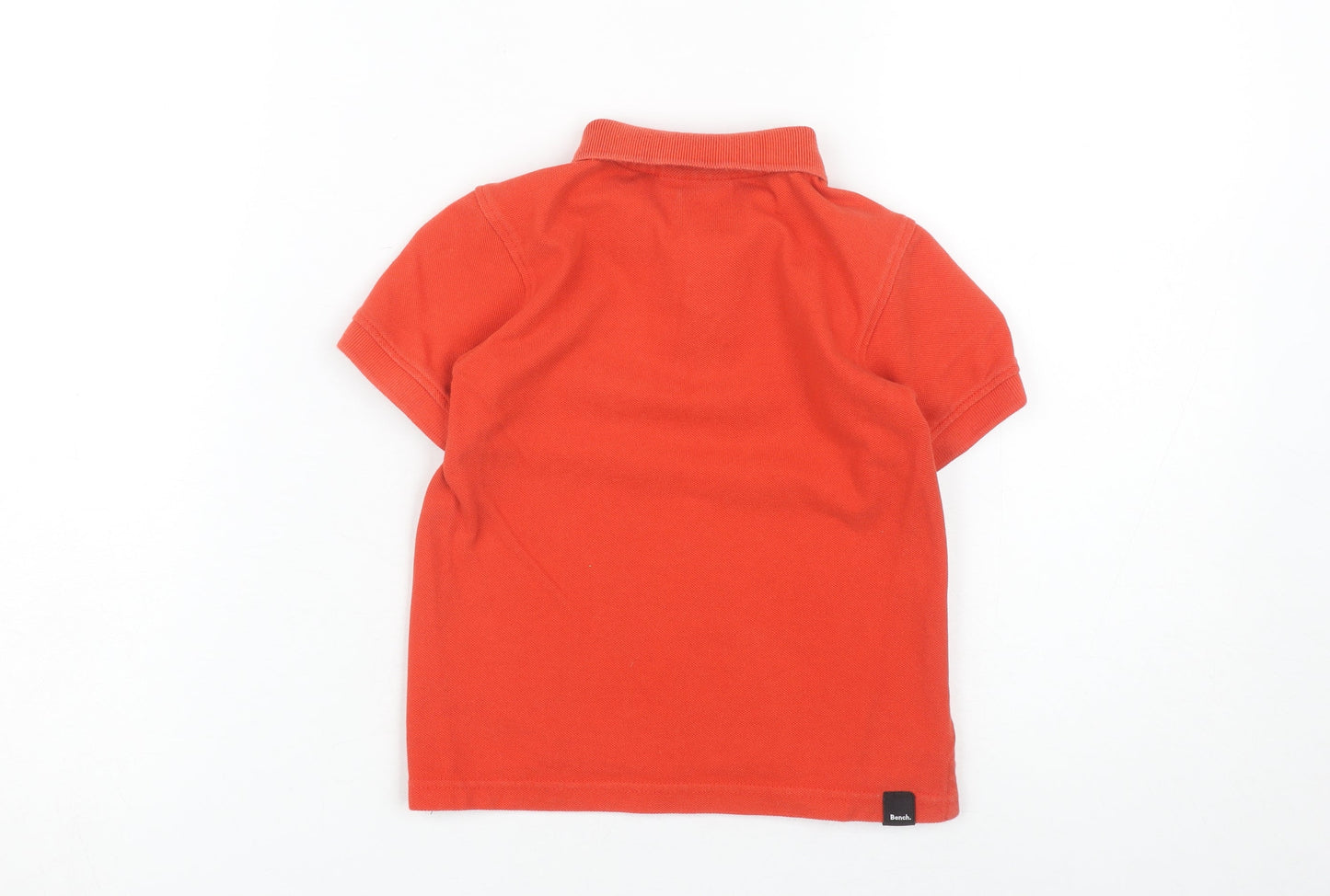 Bench Boys Orange Polo Shirt, Size 5-6, Cotton Logo Accent