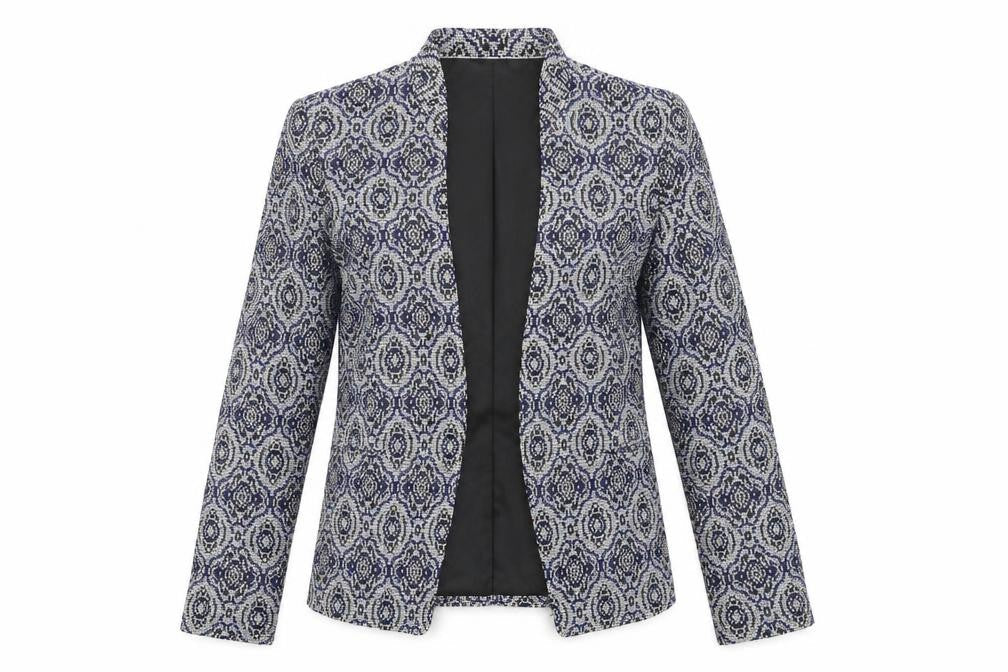 Banana Republic Women's Blue Geometric Blazer Size 6