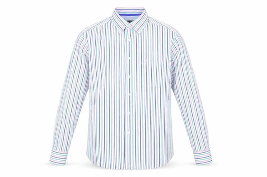 Austin Reed Men's Multicoloured Striped Dress Shirt L