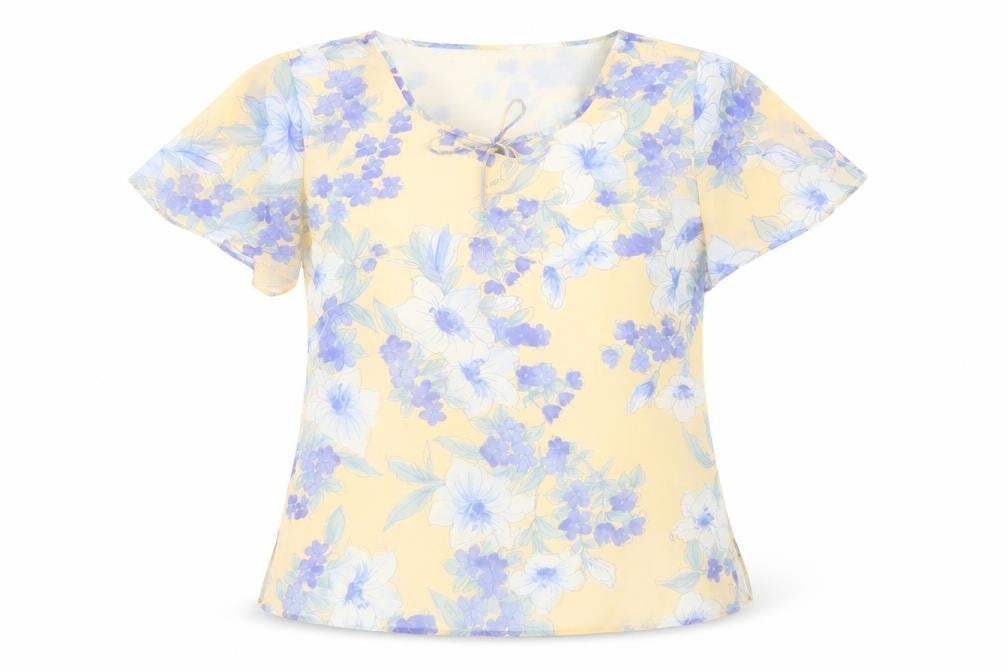 Jacques Vert Women’s Yellow Floral Chiffon Blouse Size 12