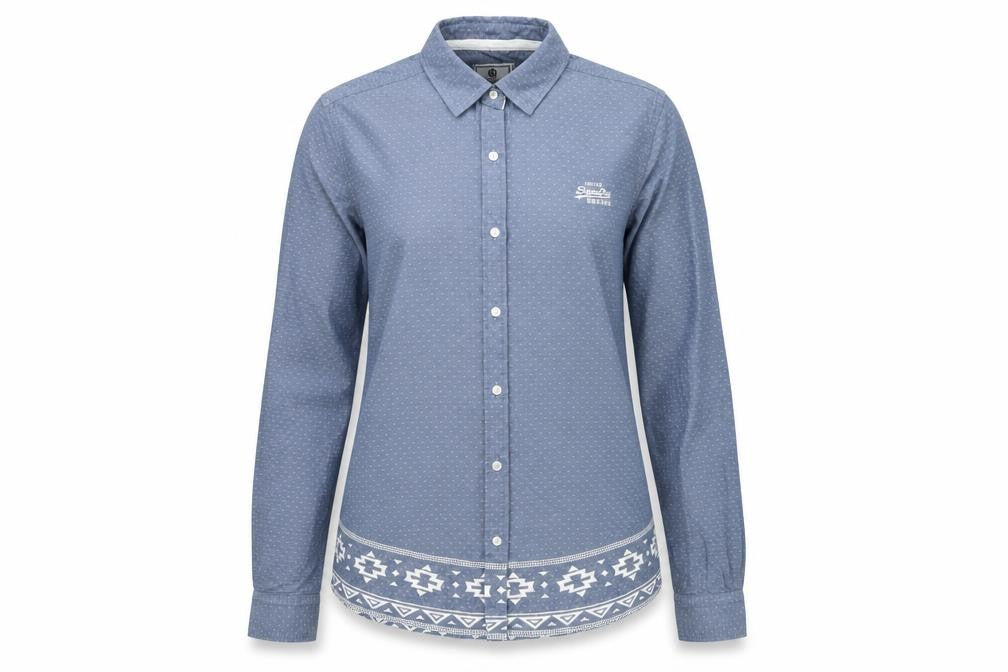 Superdry Women's Blue Button-Up Shirt S