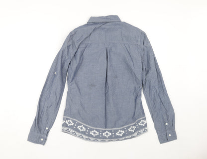 Superdry Women's Blue Button-Up Shirt S
