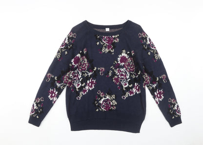 s.Oliver Women's Multicoloured Floral Pullover Jumper Size 10