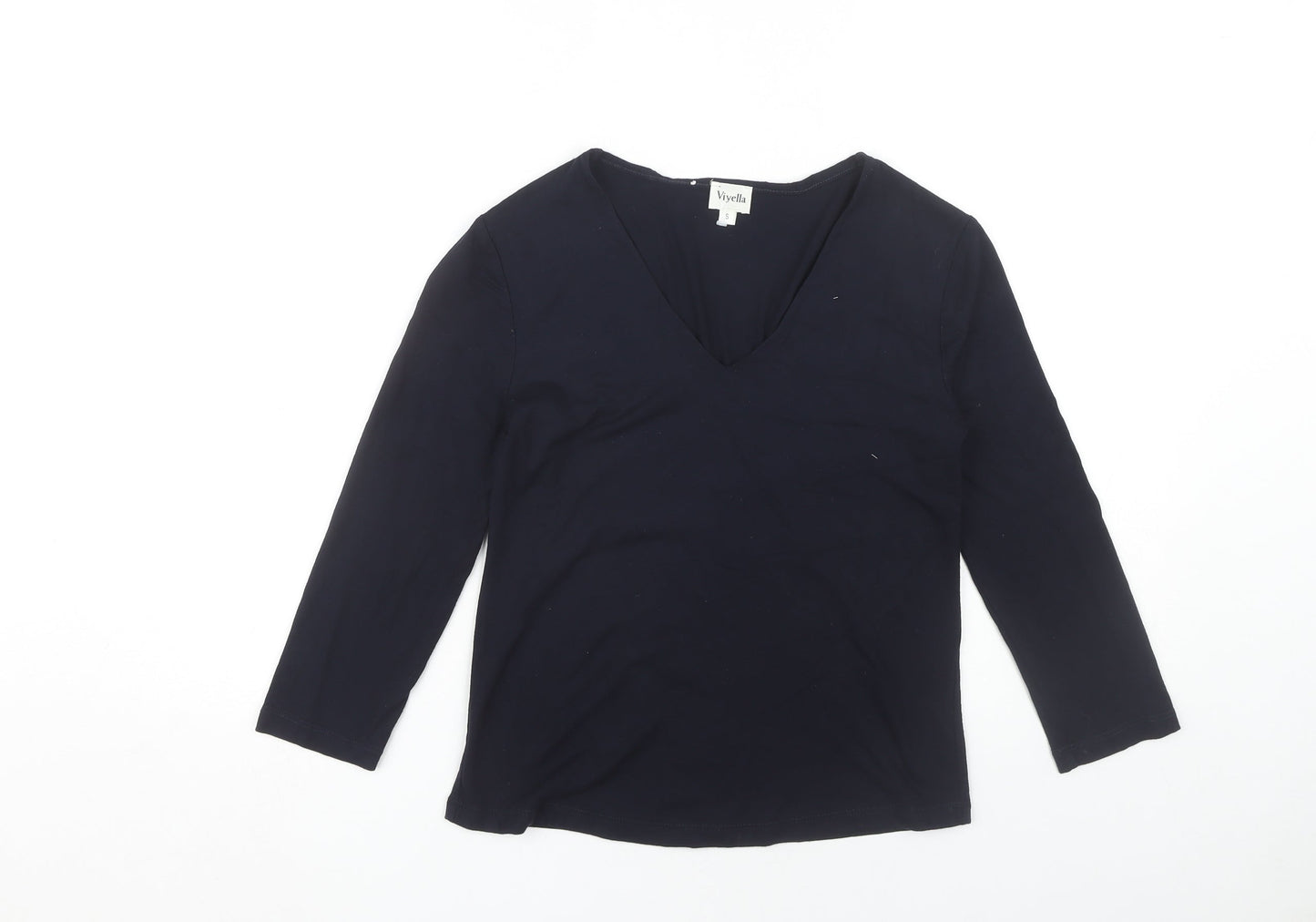 Viyella Women's Black V-Neck Blouse, Size S