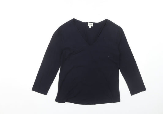Viyella Women's Black V-Neck Blouse, Size S