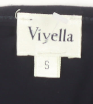 Viyella Women's Black V-Neck Blouse, Size S