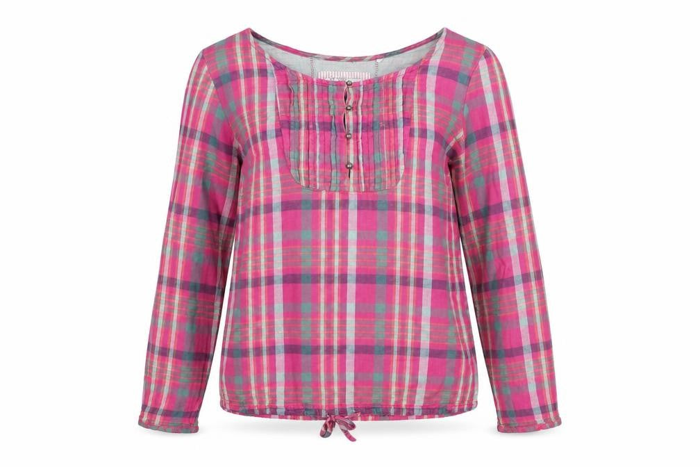 Fat Face Women's Pink Plaid Blouse Size 10