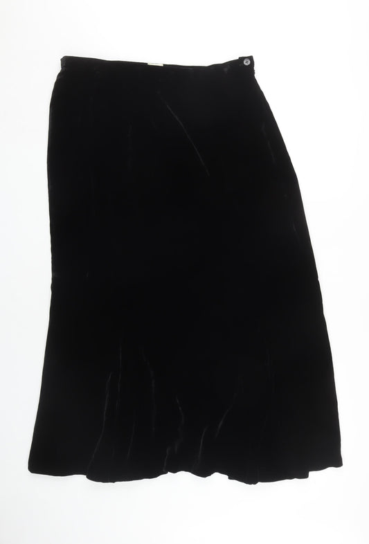 Viyella Women's Black Skirt, Size 14, Viscose & Silk
