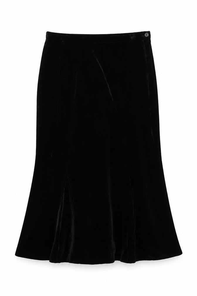 Viyella Women's Black Skirt, Size 14, Viscose & Silk