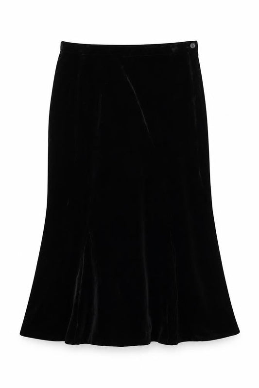 Viyella Women's Black Skirt, Size 14, Viscose & Silk