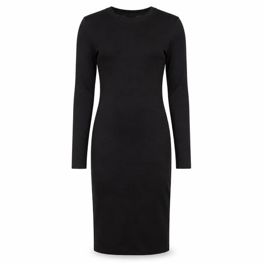JDY Women's Black Bodycon Dress - Size S, Midi, Long Sleeve