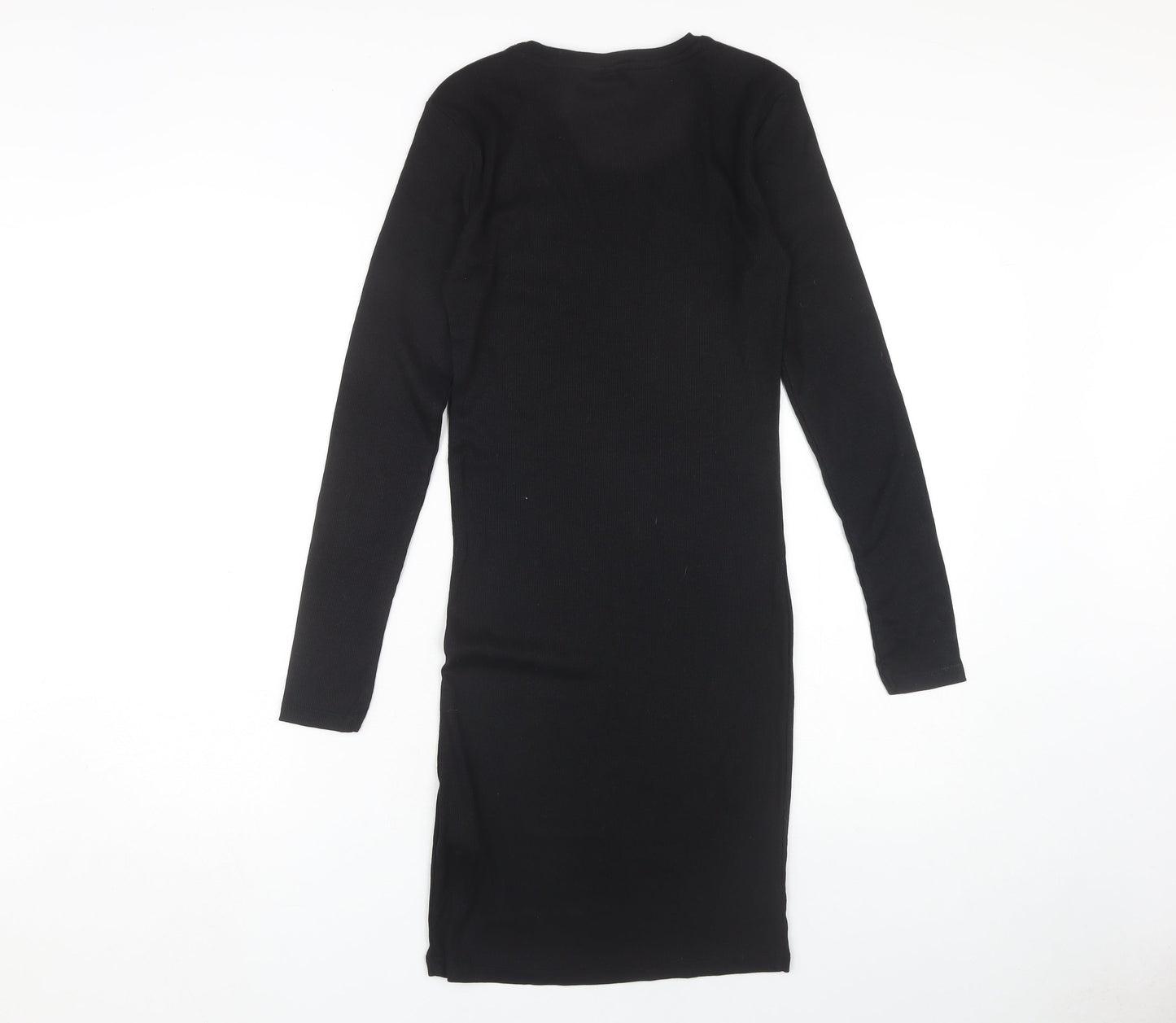 JDY Women's Black Bodycon Dress - Size S, Midi, Long Sleeve