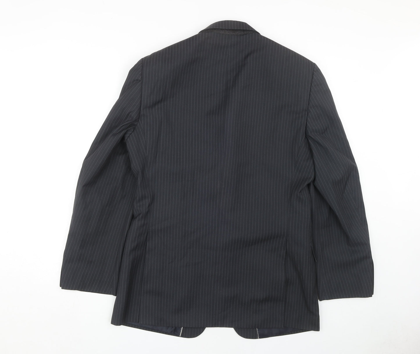 Moss Men's Grey Striped Blazer, Medium Regular Fit