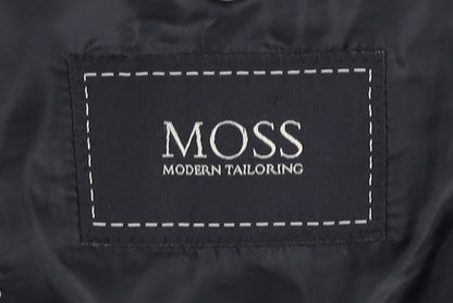 Moss Men's Grey Striped Blazer, Medium Regular Fit